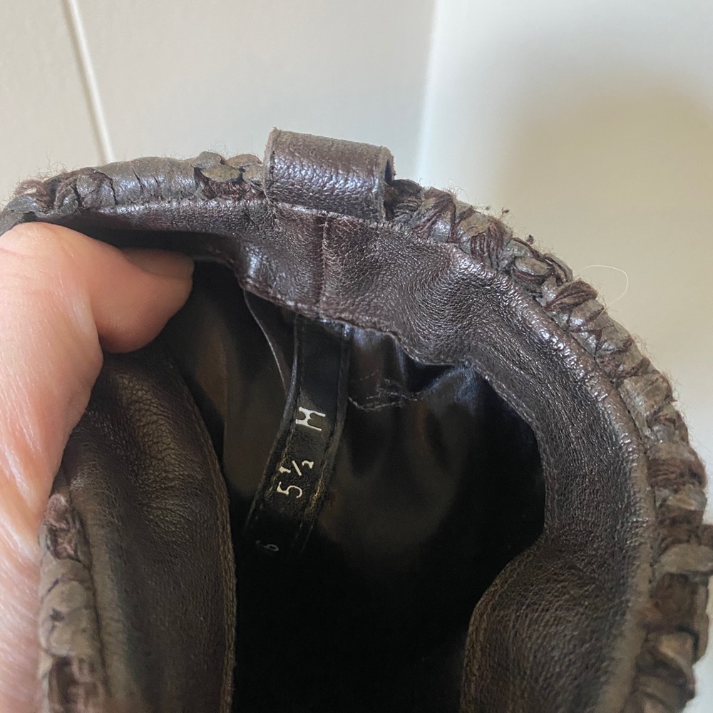 Stuart Weitzman Pimlico Womens Brown Lacquered Knit Mid Calf Boots - Picture 5 of 6